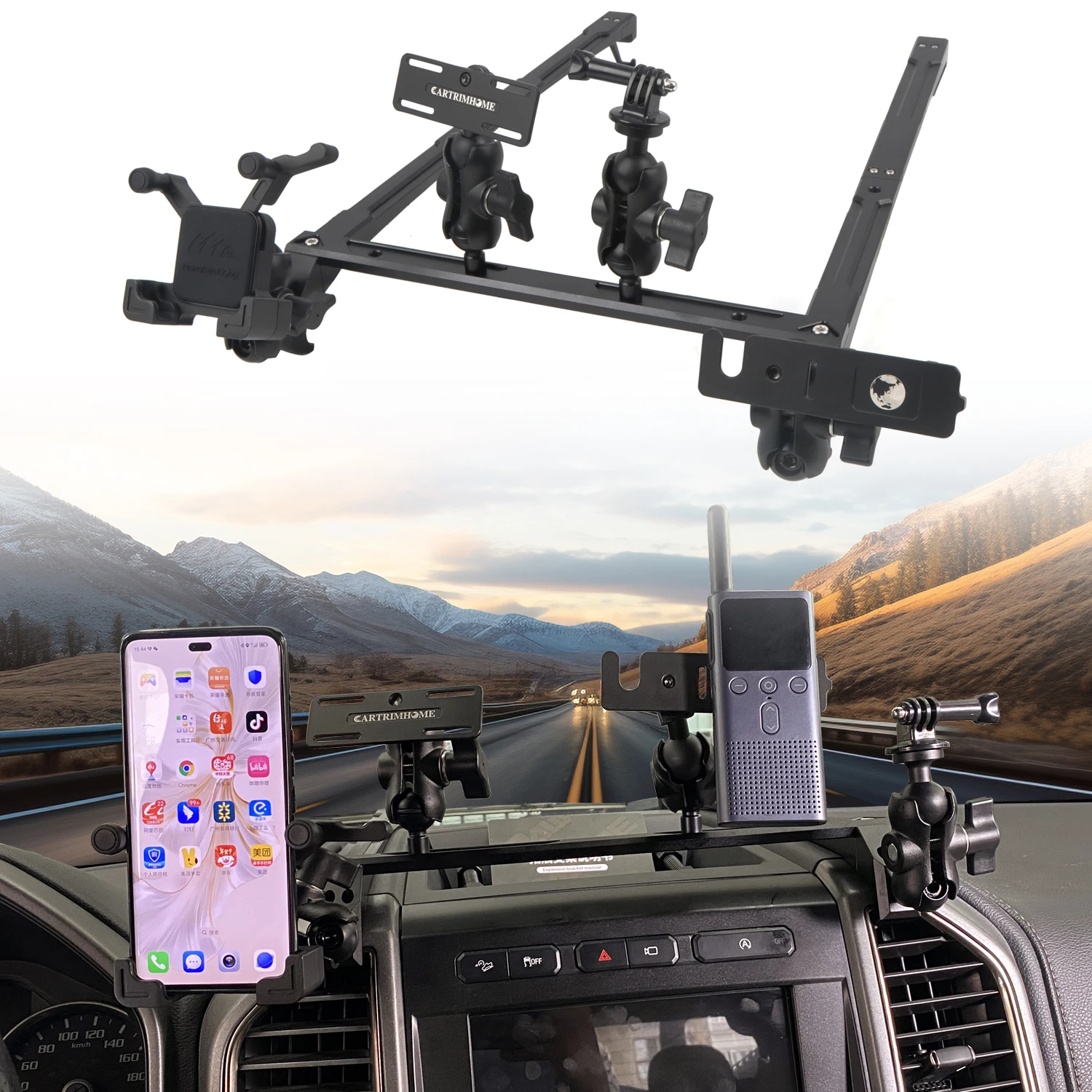 For Ford F150 F-150 2015-2020 Mobile Phone Holder GPS Navigation Walkie-talkie Radio Bracket Offroad Digital Device Dash Mount