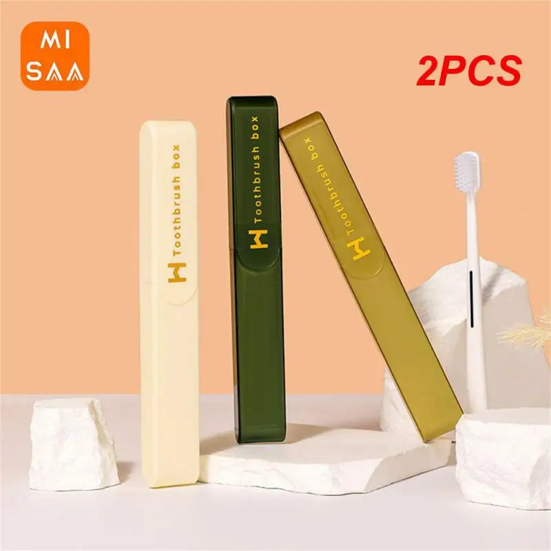 2PCS Business Trip Toothbrush Case Toothbrush Storage Drain Leak Design Travel Essentials Household Storage And Collection Tools