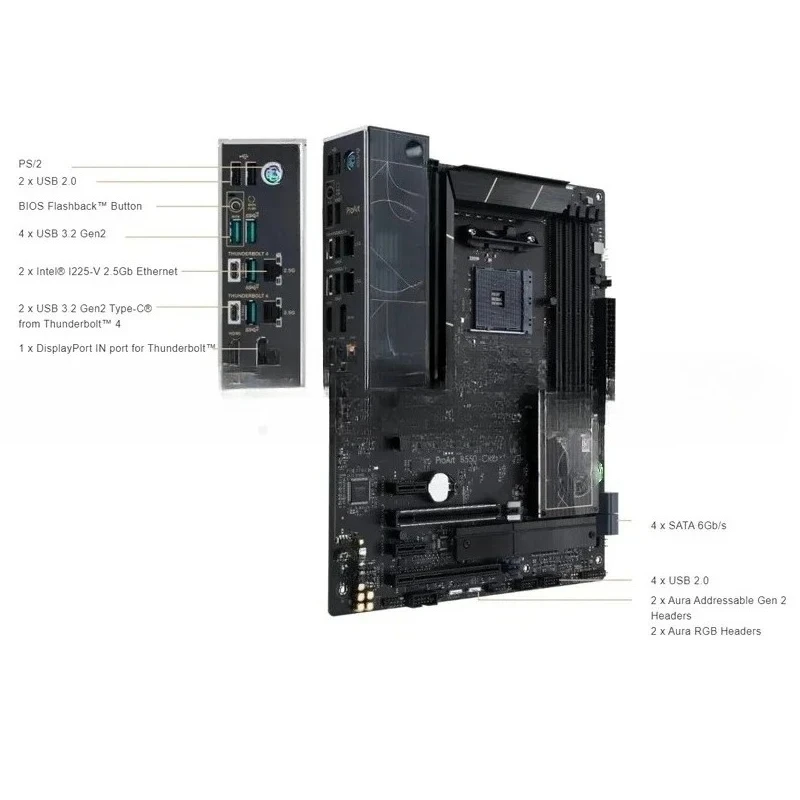 Tarjeta Madre B550 Ryzen AM4 ATX ProArt B550 Creator AMD, Ideal para Creadores de Contenido, con PCIe ®   4.0, Dual