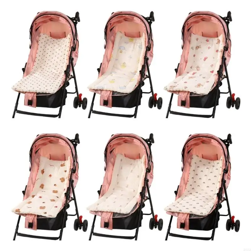 R66D Soft and Breathable Pram Insert for Baby Double Sided Strollers Cushion Mat for Buggies and Car