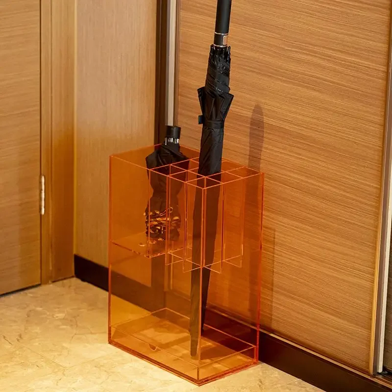 ‌Commercial Acrylic Umbrella Stands Heavy Duty Drip-Dry Rack Entryway Waterproof Storage for Hotel Lobby Clear Standing Holder