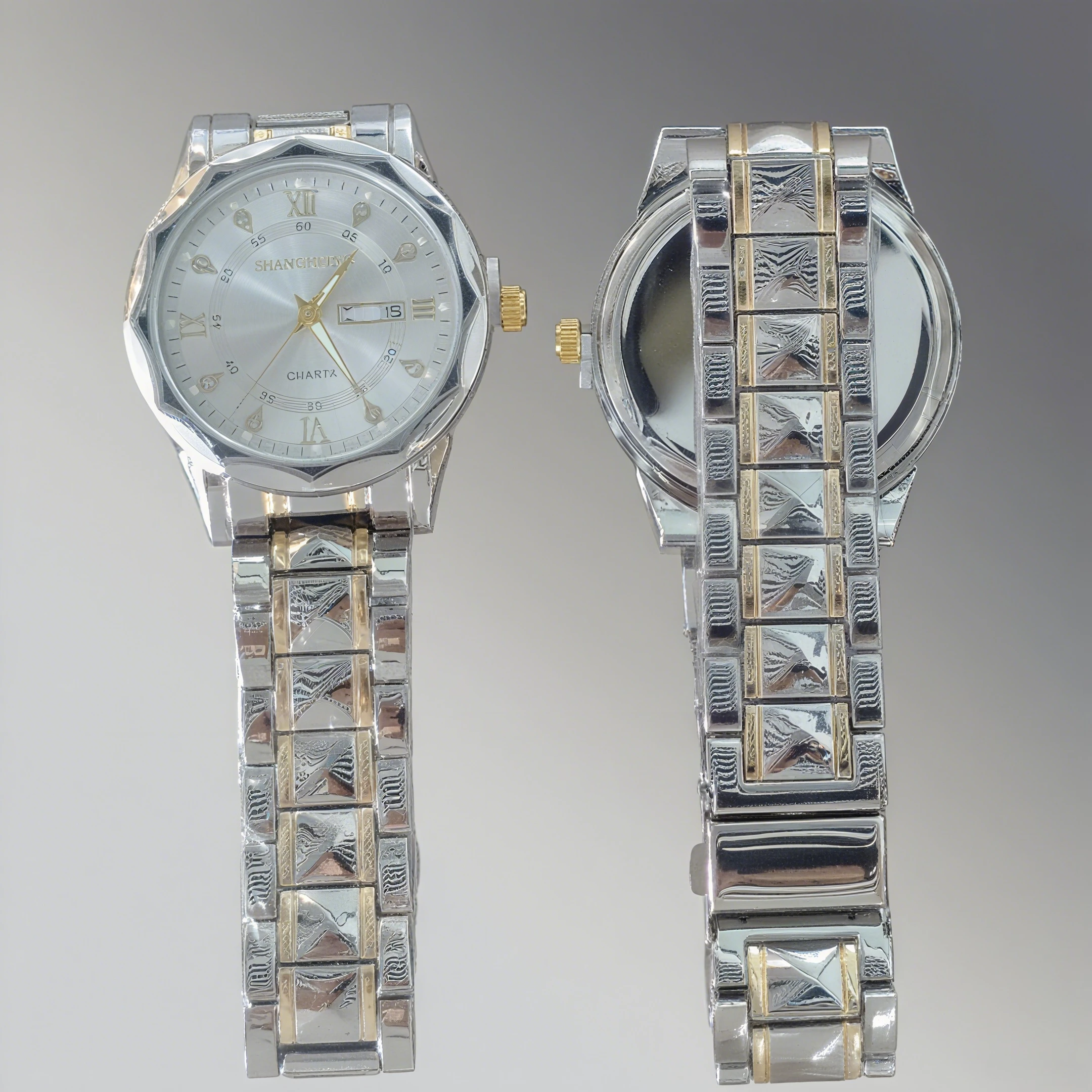 = * = Nuevo reloj luminoso resistente al agua de alta calidad para hombre, reloj de cuarzo con correa de acero, reloj de pulsera para hombre con ráfaga en vivo