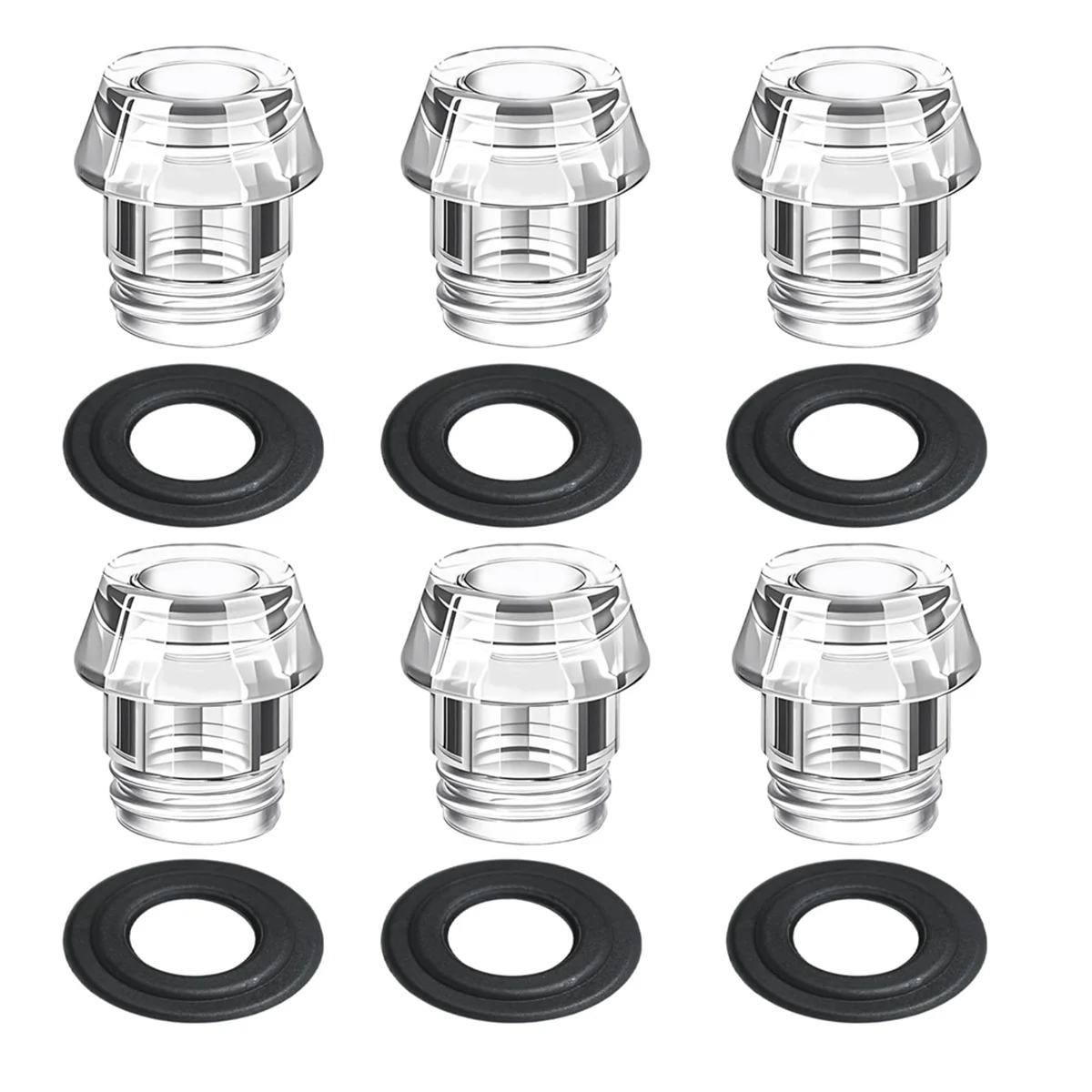 2025+ 6 Sets Coffee Percolators Knob Replacement Knob Top and Washer Ring, Transparent Coffee Pot Filters Top Replacement