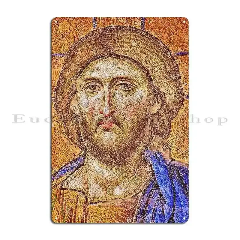 Mosaic Of Christ Mosaic 9th Century Christ Byzantine Mosaics Metal Signs Customize Wall Plaque Customized Tin Sign Poster