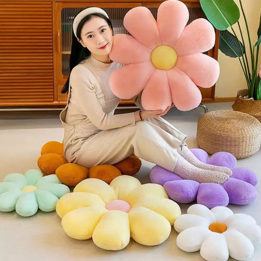 

Chair Mat 40cm Sunflower Pillow Soft Skin Friendly Flower Pillow Daisy Seat Cushion Office Lumbar Support