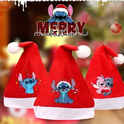 Stitch Disney Cappello di Natale Simpatico cartone animato Angelo Stitch Festival Cap Bambini Decorazione per adulti Forniture per feste Beanie Cappelli morbidi Cos