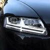아우디 A6 C7 A6L S6 2005-2008 업그레이드 Q7 스타일 LED 자동차 헤드라이트 듀얼 프로젝터 렌즈 액세서리용 자동차 전조등 어셈블리 1