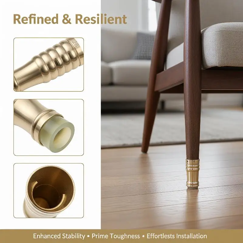 10mm-34mm Brass Rubber Household Accessory High Quality Durable Practical Cane Crutch Tip With Anti-skid Pad For Hiking Pole