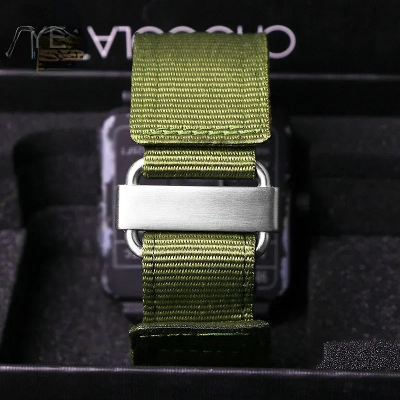 Watch Strap for Bell & Ross Thickened Soft Nylon Watchband BR Hook and Loop Fastener Woven Watch Accessories 22 24mm Men