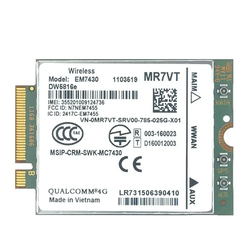 A53M-For Dell Latitude/Precision Laptop EM7430 WWAN Card Dw5816e CAT6 4G Module M2 Iot TEL