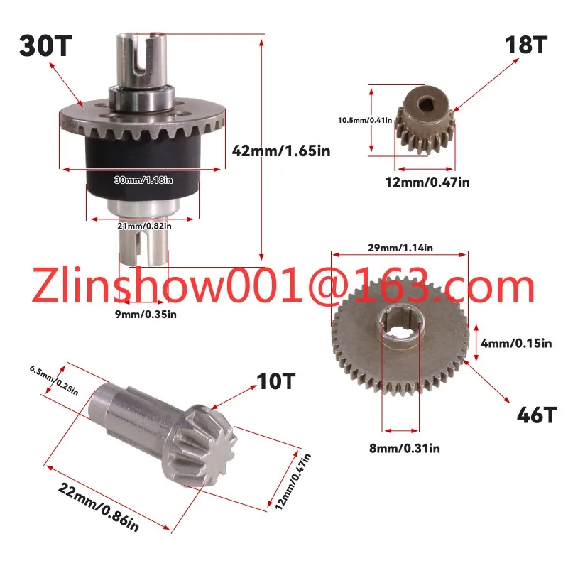 High quality 16101 16102 16103 remote control car 16101-6309 metal differential gear accessories