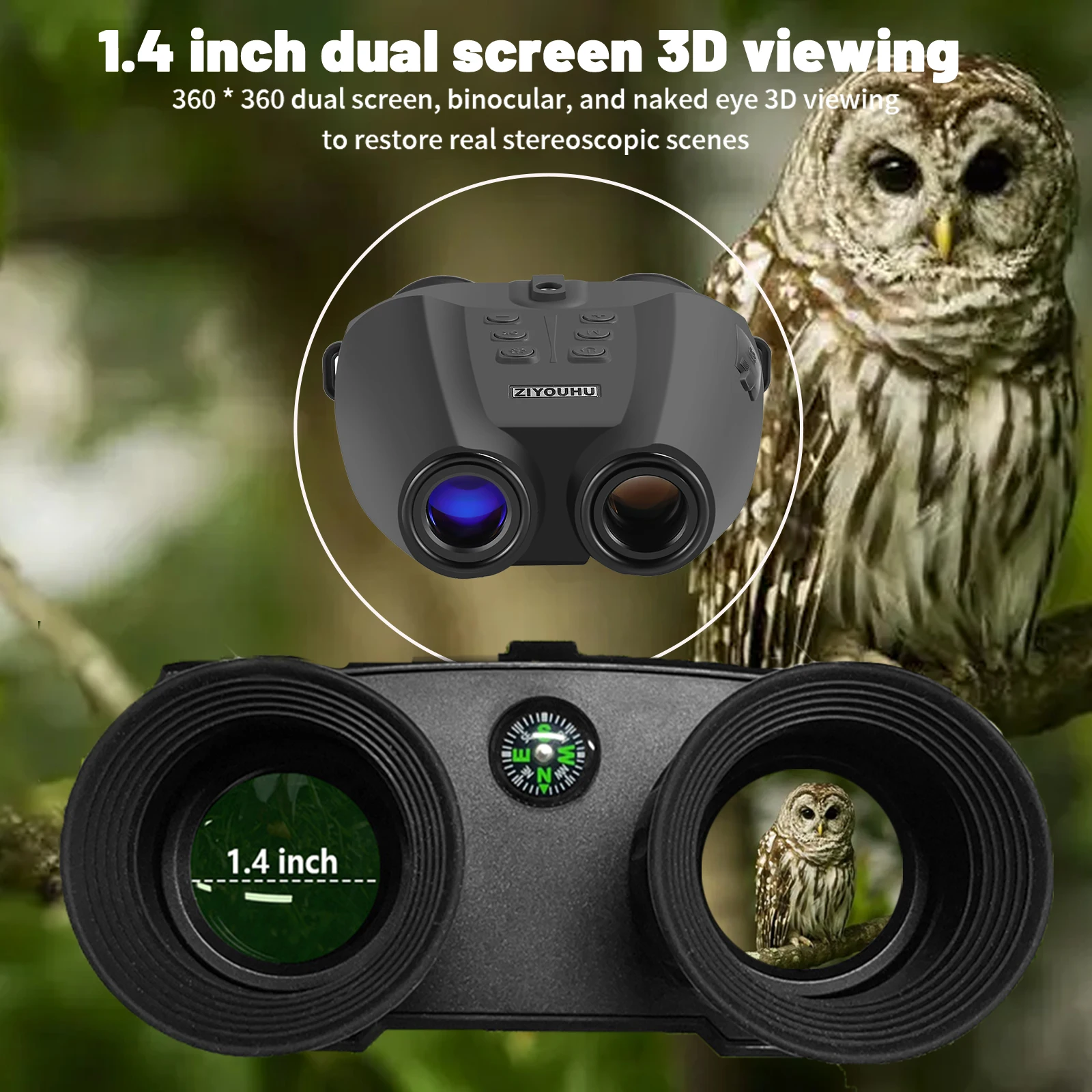 New Tacticle Helmet Night Vision Goggles HD 1080P Video Camera 8X Zoom NVG Mount Head Mounted Hunting Infrared Night Binoculars