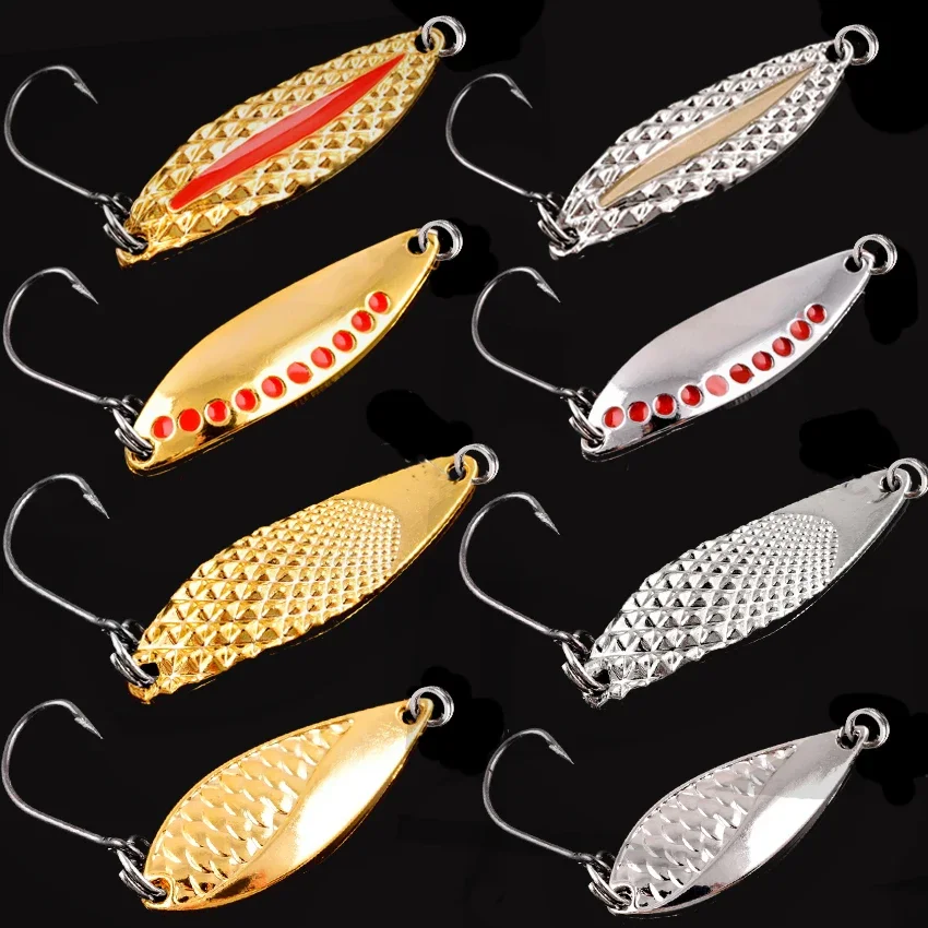 Aorace 1PCS Metal Spinner Spoon trout Fishing Lure Hard Bait Sequins Noise Paillette Artificial Bait small hard sequins spinner