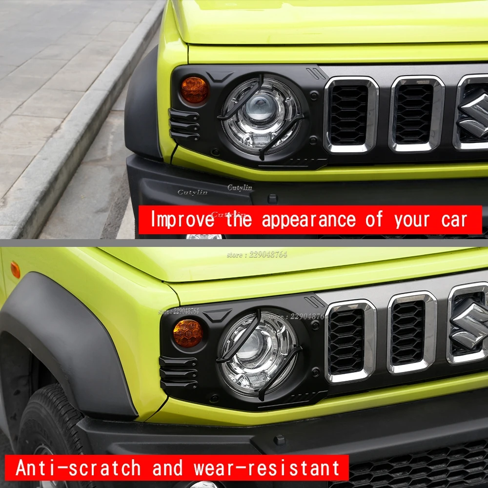 

For Suzuki Jimny Nomade 2025 2026 ABS Matte Black Headlight Bezel Protector Frame Sticker Cover Decorative Car Accessories