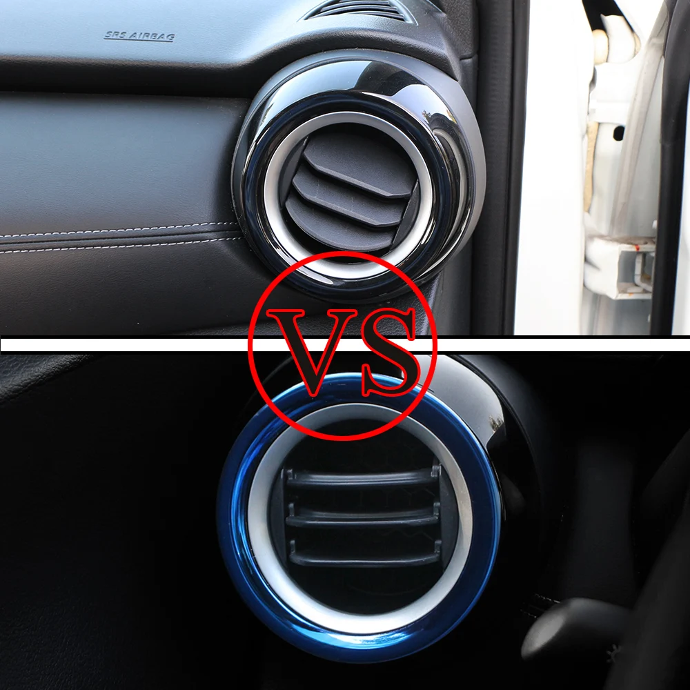 2Pcs Car Air Conditioning Outlet Vent Cover Stickers Trim For Nissan Kicks 2016 - 2021 Stainless Steel Accessories