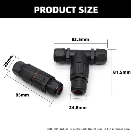 Imagen 2 del producto Conector de cable impermeable IP68, caja de conexiones en forma de T de 3 pines, conector de cable adecuado para rango de cables de 3,5-10 mm (CA 250 V, 16 A)