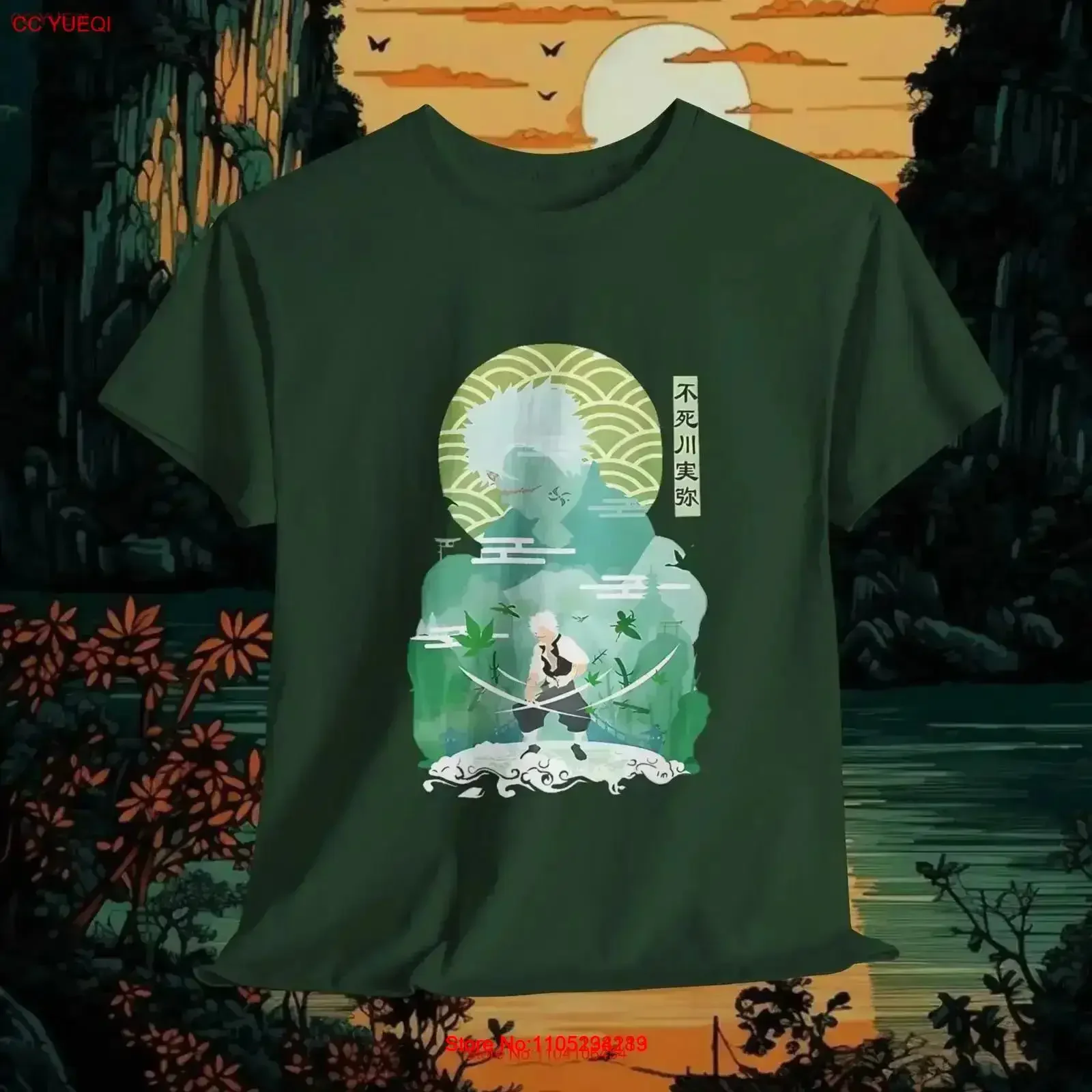 Wind Hashira Sanemi Shinazugawa Heavy CottonOtaku T shirt design vintage Washed Slightly graphic Comfortable Breathable fashion