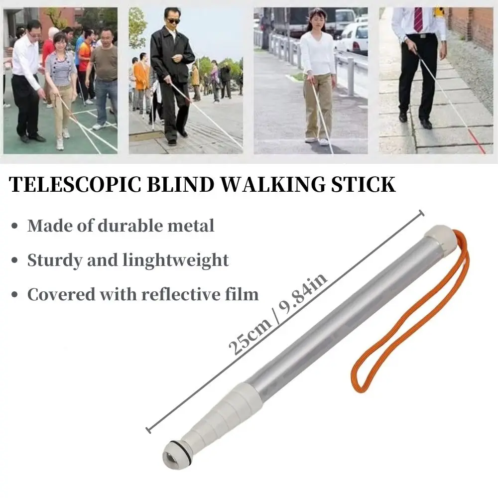 Telescopic Blind Walking Stick Strechable Walking Cane with Reflective Film,Blind Cane for Visually Impaired People