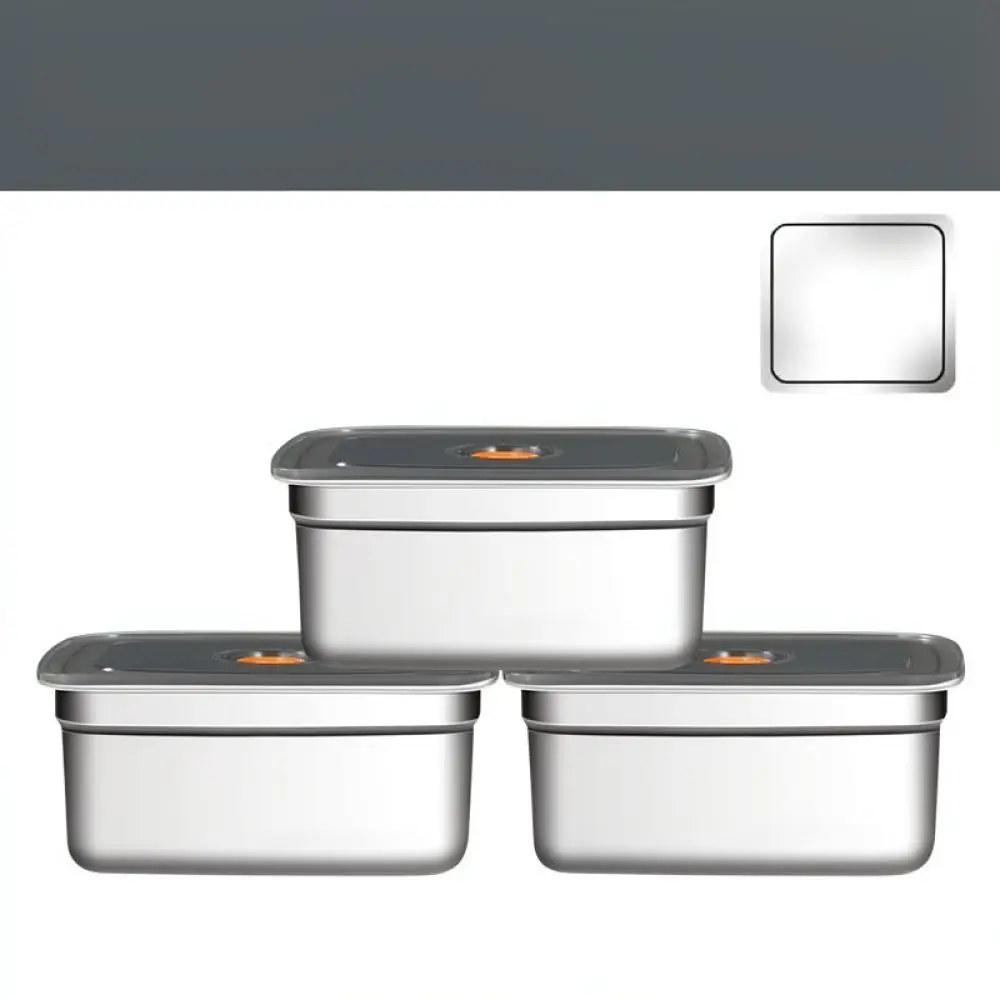 Reusable Stainless Steel Food Box Kitchen Storage Container With Lid For Refrigerator Pantry Space Optimizer
