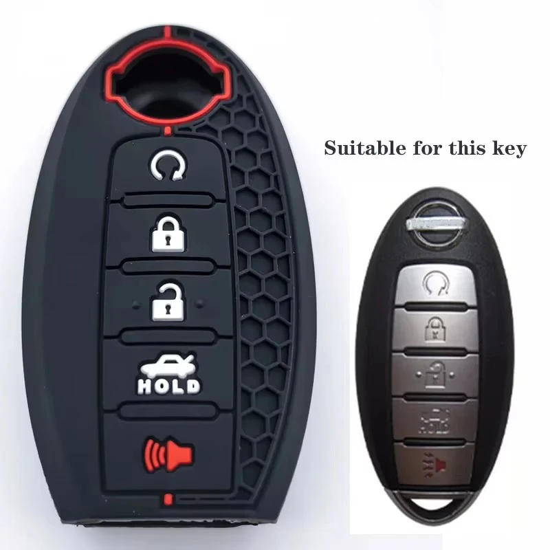 Silicone Car Key Case Cover Keyless Remote Fob Holder for Nissan X Trail T32 2020 Rogue Patrol Murano Htrail Maxima Accessories view 2