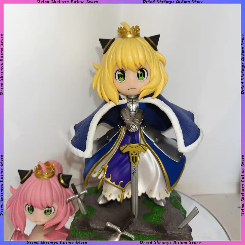 

GK Anya Forger Cosplay Artoria Pendragon Double Head Action Figure Desktop Ornament Model Collectible Toys Statue Surprise Gift
