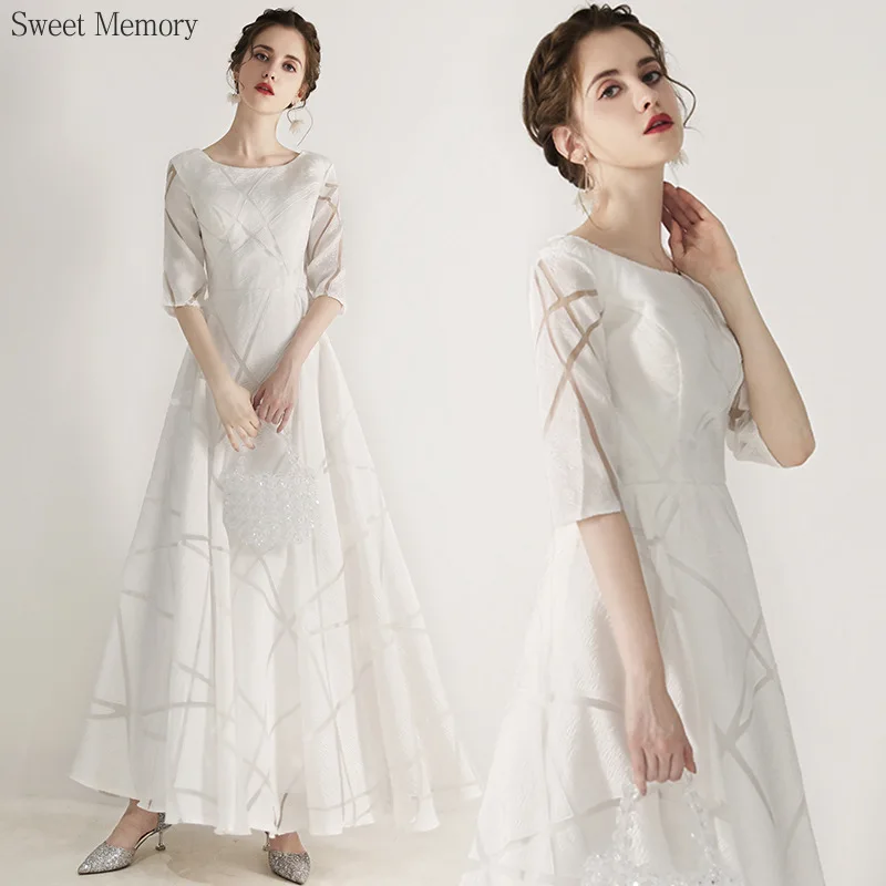 

N1115 Бело-серые винно-красные вечерние платья Модная женская одежда для девочек Sweet Memory с круглым вырезом длиной до пола Коктейльные вечерние платья