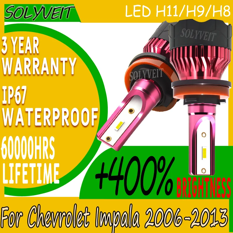 

Waterproof Long-Lasting 60000 Hours H11 H9 LED High/Low/Fog Light For Chevrolet Impala 2006 2007 2008 2009 2010 2011 2012 2013