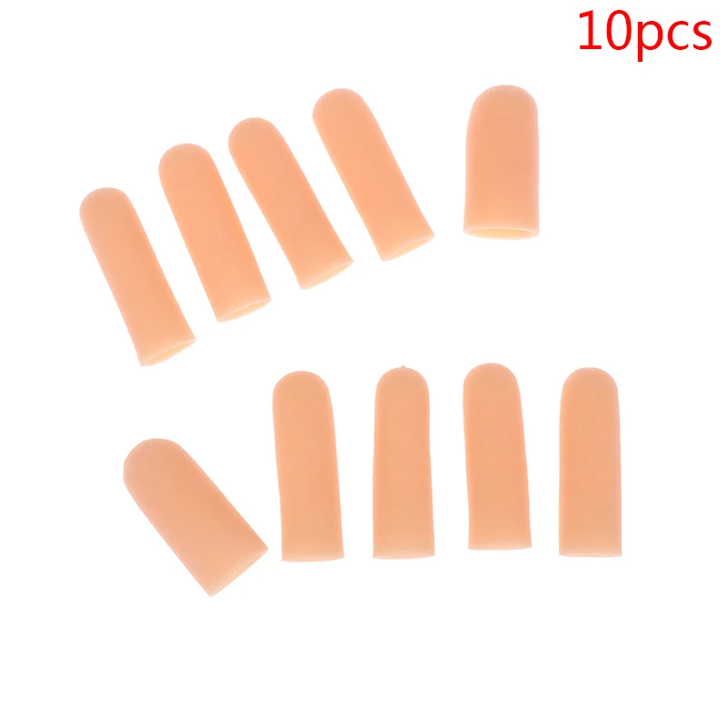 10pcs Finger Protector Anti-cut Silicone Gel Tube Hand Bandage Heat Resistant Finger Sleeves Great Cooking Kitchen Tools