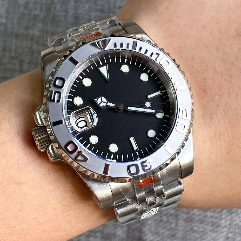 Nieuwe 2022 Linkshandige Diver Luxe NH35A Automatische Mannen Horloge Staal 200 M Waterdichte Klok Aanpassen Logo Saffierkristal