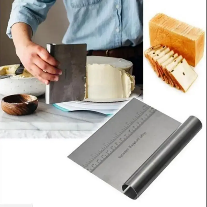 Stainless Steel Scraper Cake Sachima Cream Scraper Sausage Flour Scraper Cut Dough Baking Scraper Multifunctional Cutting Knife