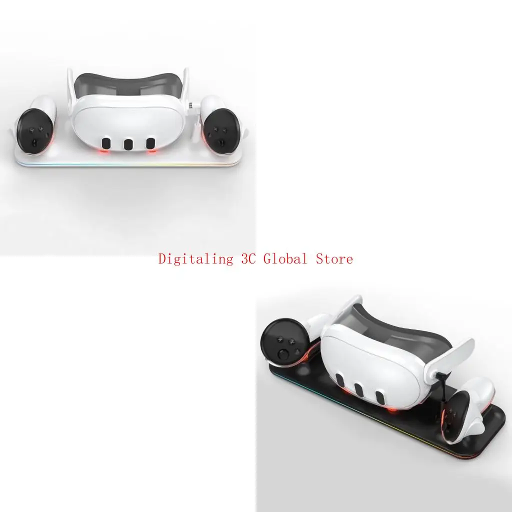Dock carregamento para 3 Headset Charging Stand Charging Station Headset Control