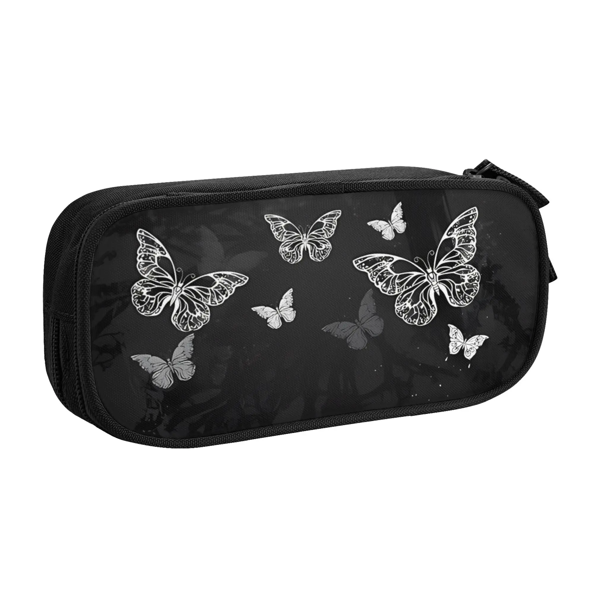 1 piece Lightweight Butterflies Drawn In Chalk Pencil Case Teen Pen Bag Blackboard Elements School  Pencil Pouch Stationery Bag