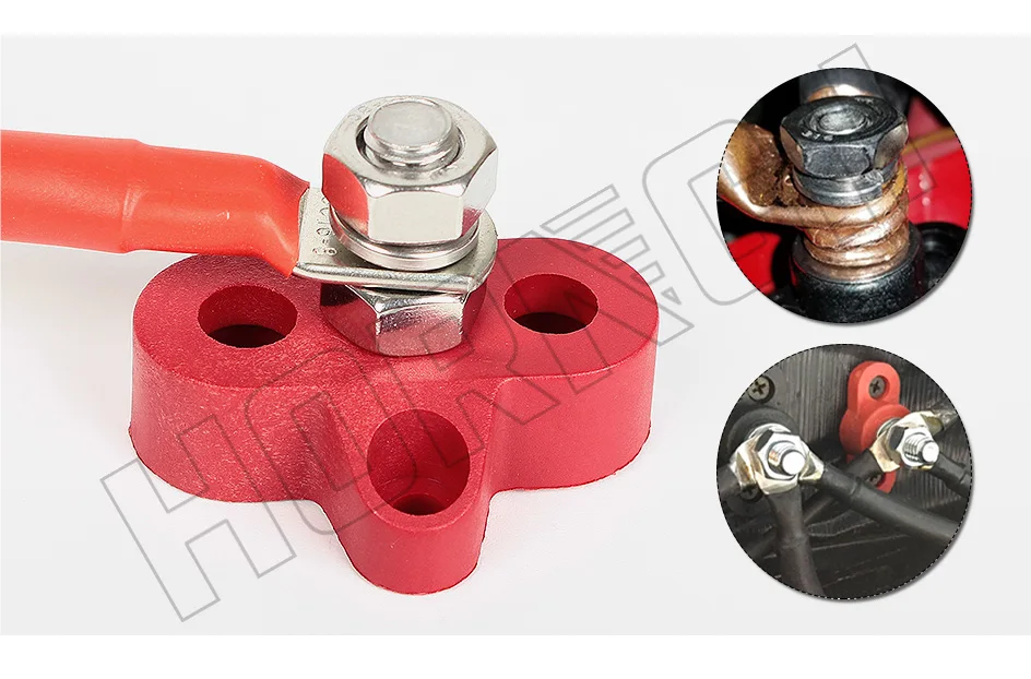 Terminal Block Stud M6 M8 M10 DC 48V Bus Bar Leistung Terminal Block Positive Negative Feste verdrahtung schrauben für lkw RV Schiff Boot – Detail 9