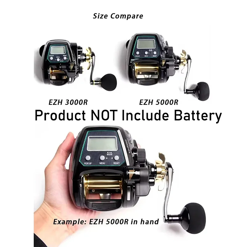 ECOODA THUNDER EZH3000/5000 Electric Reel Fishing Saltwater 12V DC Reel Electric Fishing 15-22kg Drag Power Sea Electric Fishing