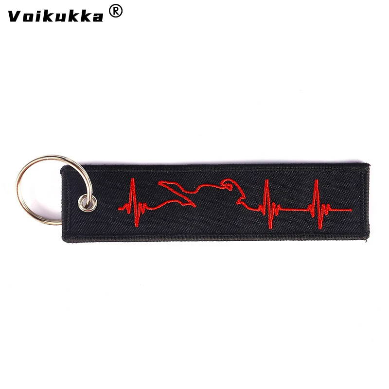 Voikukka Jewelry 2022 New Product HOONIGAN LAUNCH KEY Both Sides Embroidered Motorcycle Keychain Wholesale For Men Boyfriend