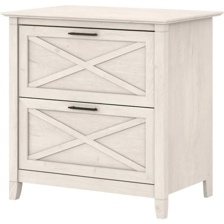 Key West 2 Drawer Lateral File Cabinet in Linen White Oak | Document Storage for Home Office | Accent Chest with Drawers