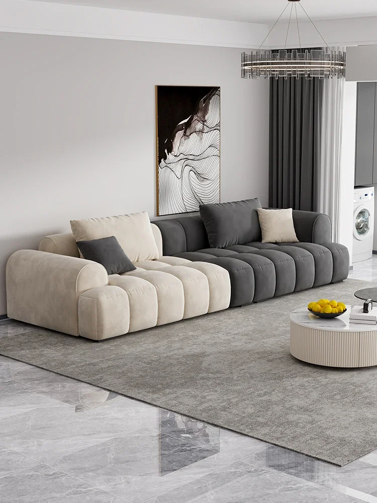 

Cream wind fabric sofa simple modern living room small apartment