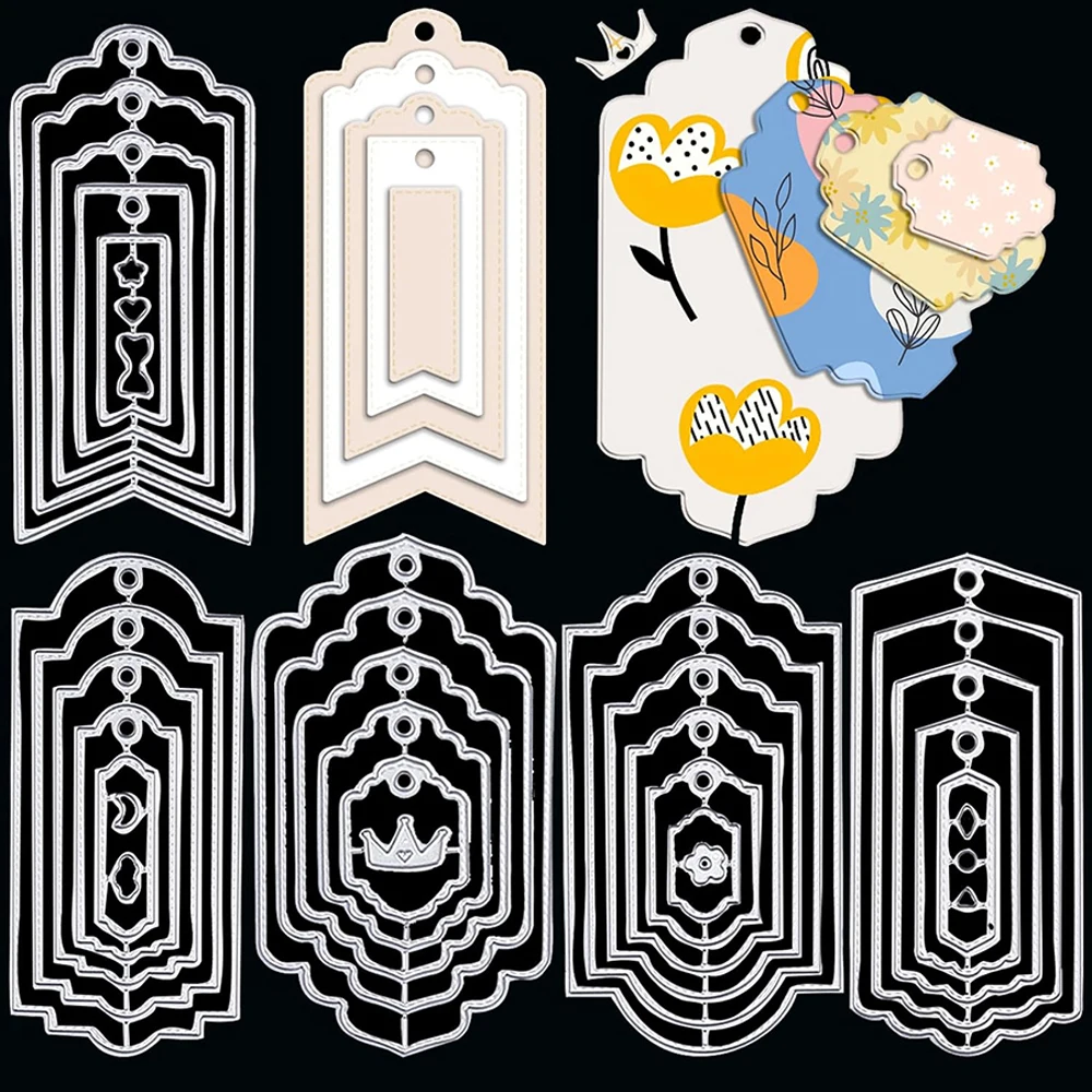 2024 AliliArts Metal Cutting Dies Tags Set diy Scrapbooking Photo Album Decorative Embossing PaperCard Die