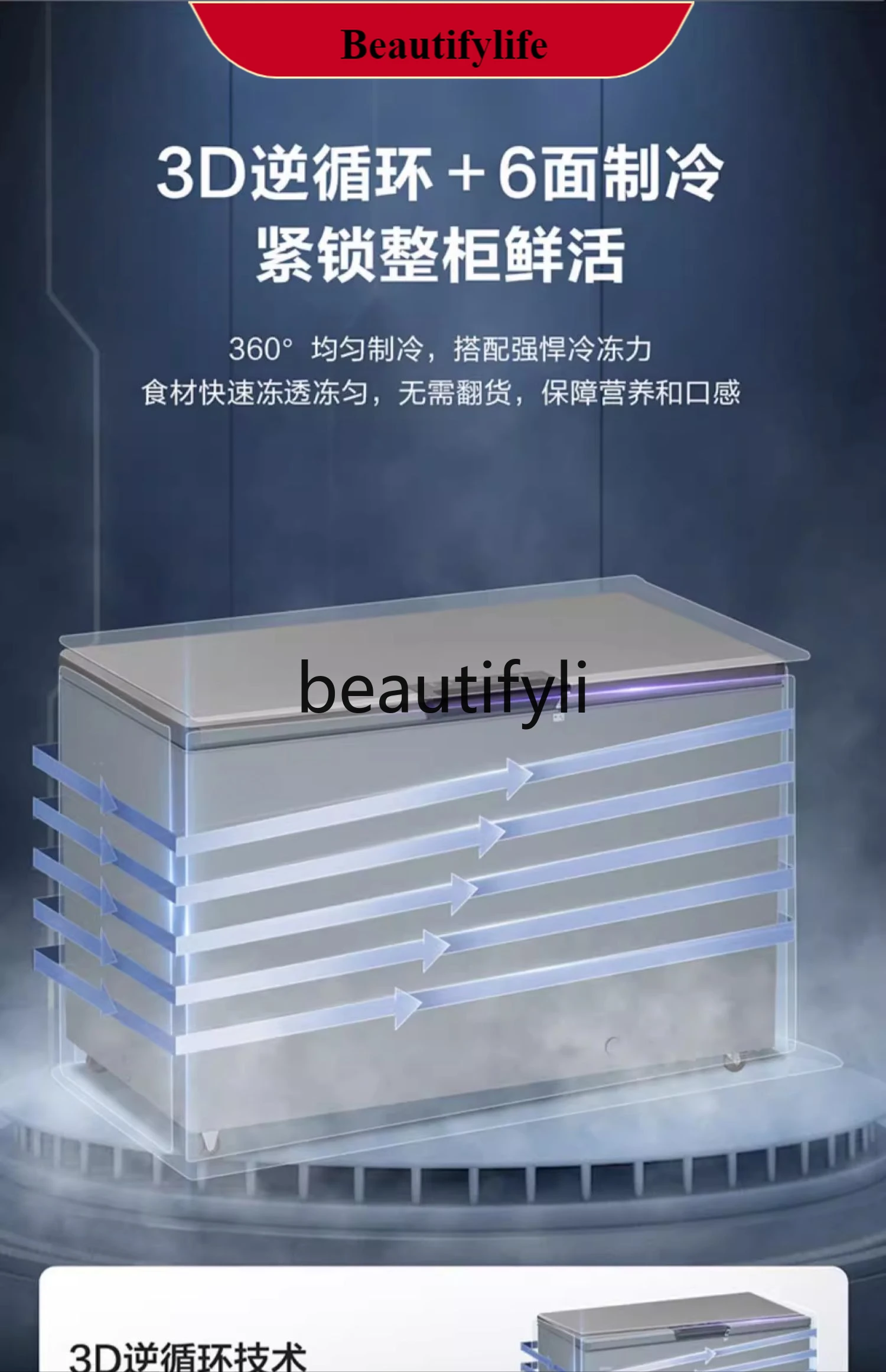 

E132 First-class energy efficiency 429/519/829L commercial large-capacity quick-freezing fully frozen refrigerated horizontal