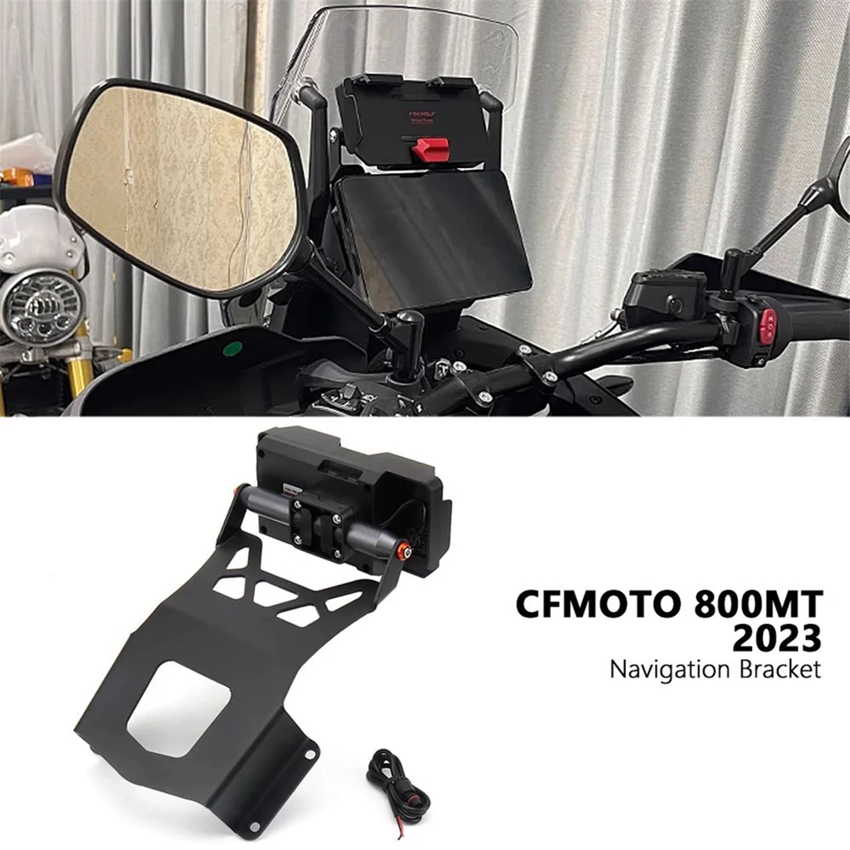 Motorcycle for CFMOTO 800 MT 800MT 800Mt Windshield Stand Holder Phone Mobile Phone GPS Navigation Plate Bracket 22mm