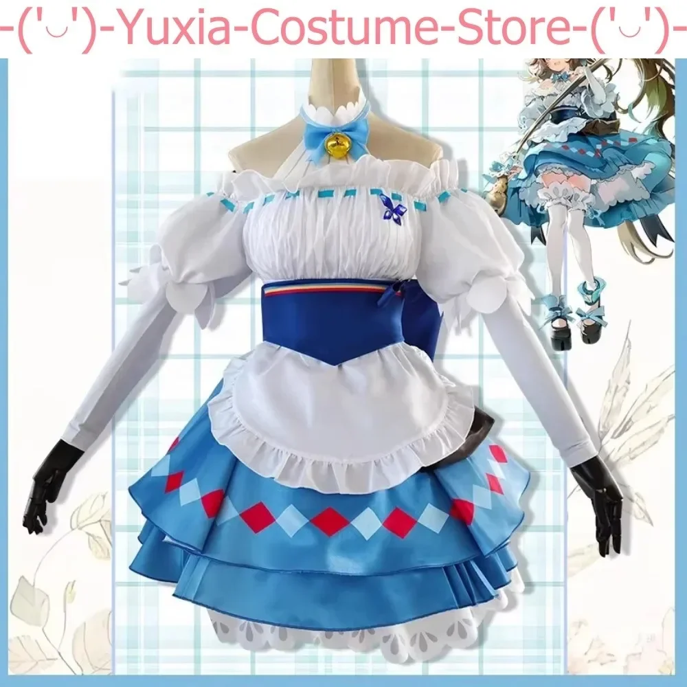 Yuxia Arknights Eyjafjalla A Picnic Before A Long Trip Game Suit Elegant Dress Cosplay Costume Halloween Party Outfit Women