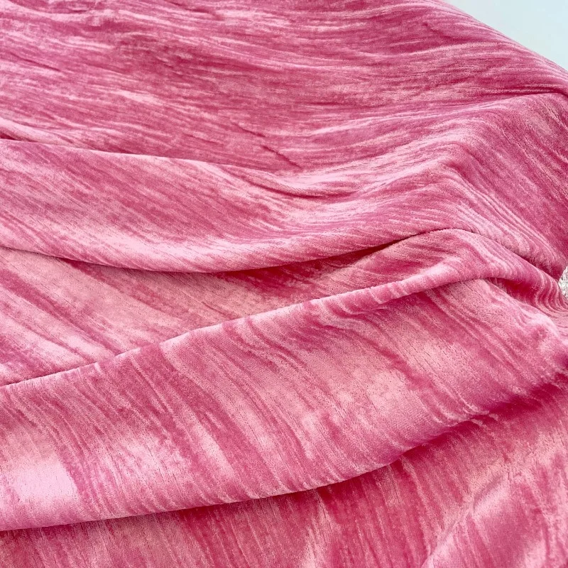 Gradient Magenta Pink Stripe Plush Fabric Soft Breathable Spring Summer for Dress Bed Sheet Sofa Cover DIY Sewing Accessories
