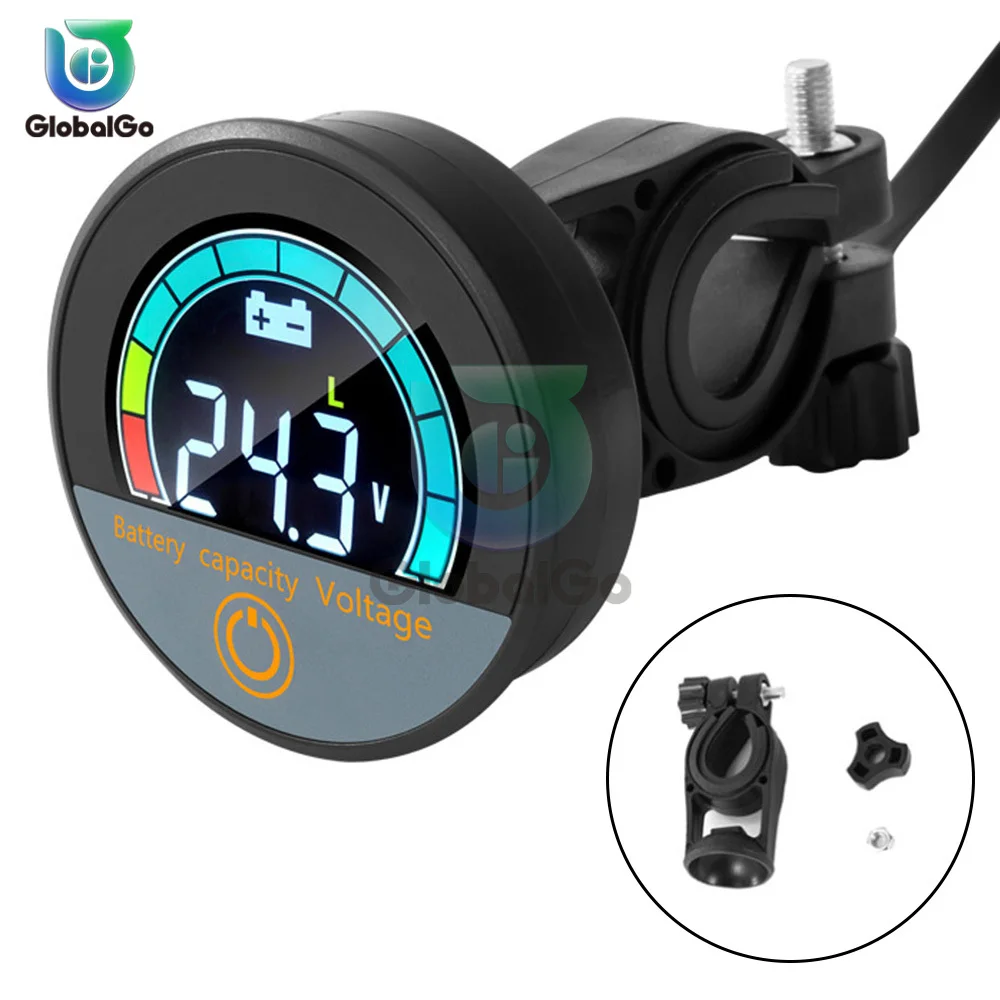 DC8-100V Round Digital Display Voltmeter LED Digital Voltmeter Panel Volt Meter Monitor Gauge Display Car Accessories Waterproof