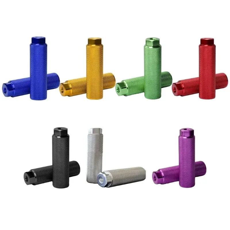 1PC Alloy Bicycle Pedal Foot Peg for MTB Bike Axle Footrest-Lever Cylinder Grip Non-Slip Front Rear Axle Foot Pegs Accessories