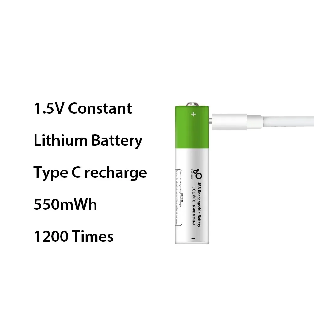 2-10 Uds 1,5 V AAA baterías recargables USB 750mWh batería de iones de litio para Cable tipo C Original + Control remoto ratón eléctrico