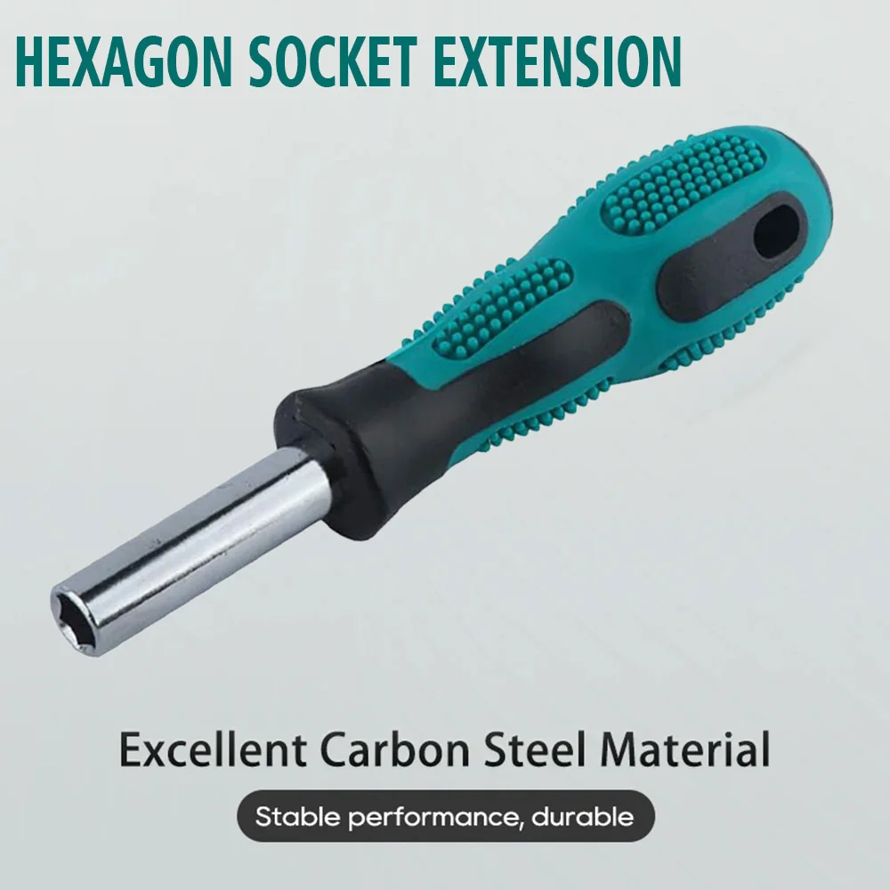 1 Piece 5-Inch Carbon Steel Socket Screwdriver, Hex Socket Wrench, Deepened Socket Driver, Adjustment Tool