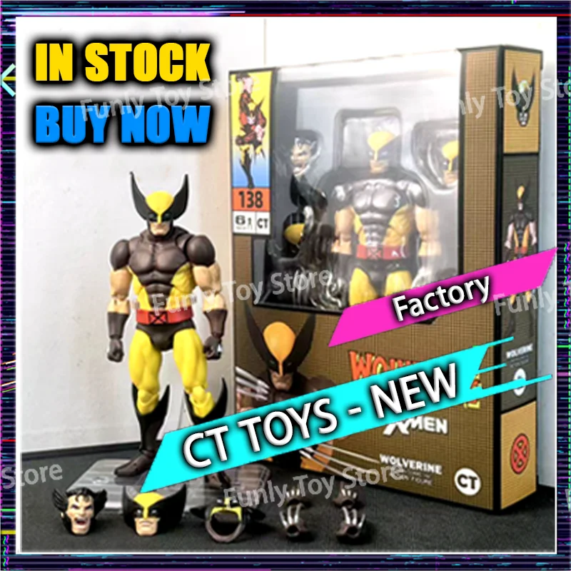 In Stock Ct Toys Wolverine Mafex 138 Figure 096 Blue Brown Comic Ver X-Men Anime Action Figure Figurine Customized Gifts Toys