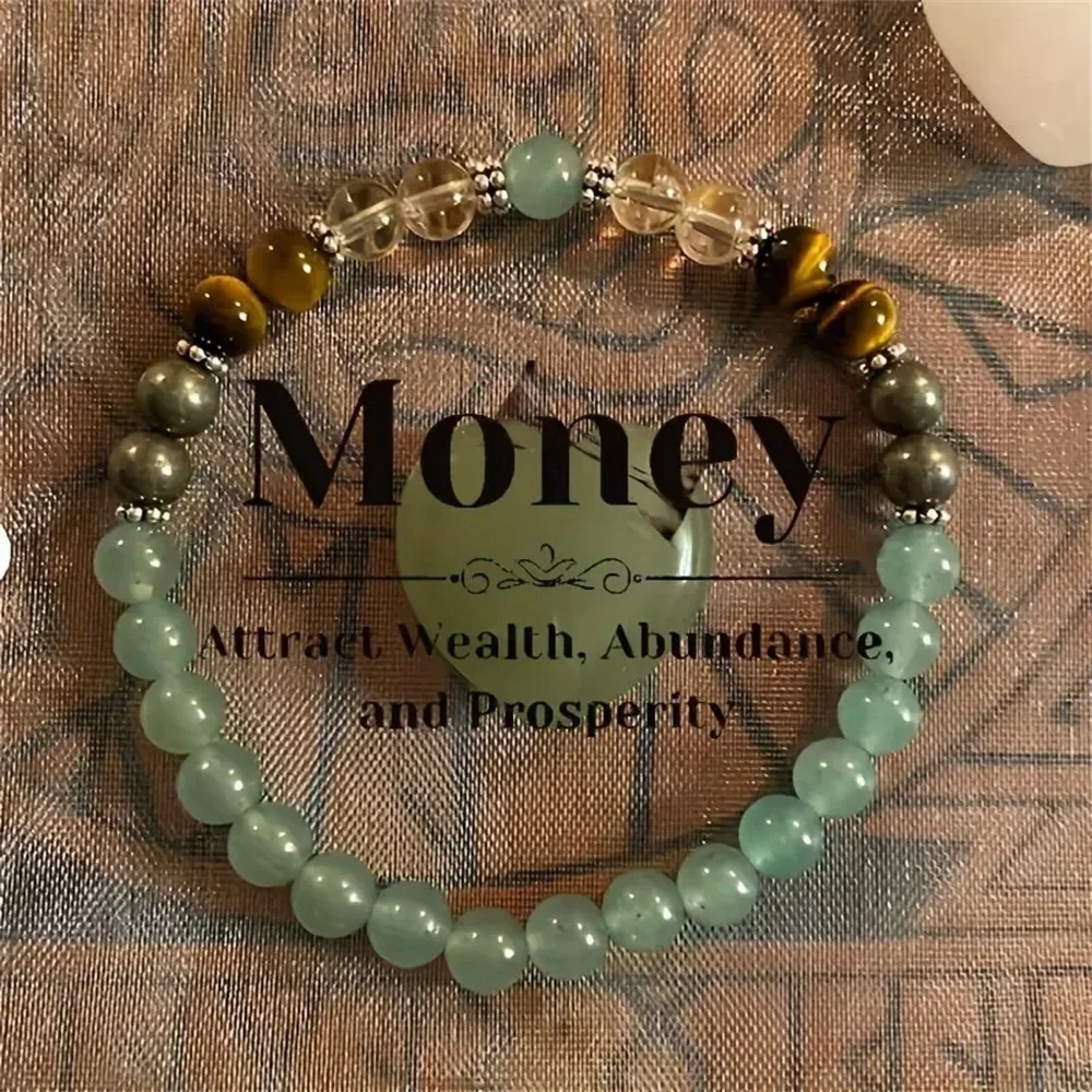 Natural Citrine and Tiger's Eye Crystal Bracelet, Summer Beaded Bangle for Women, Wealth-Attracting Birthday Gift