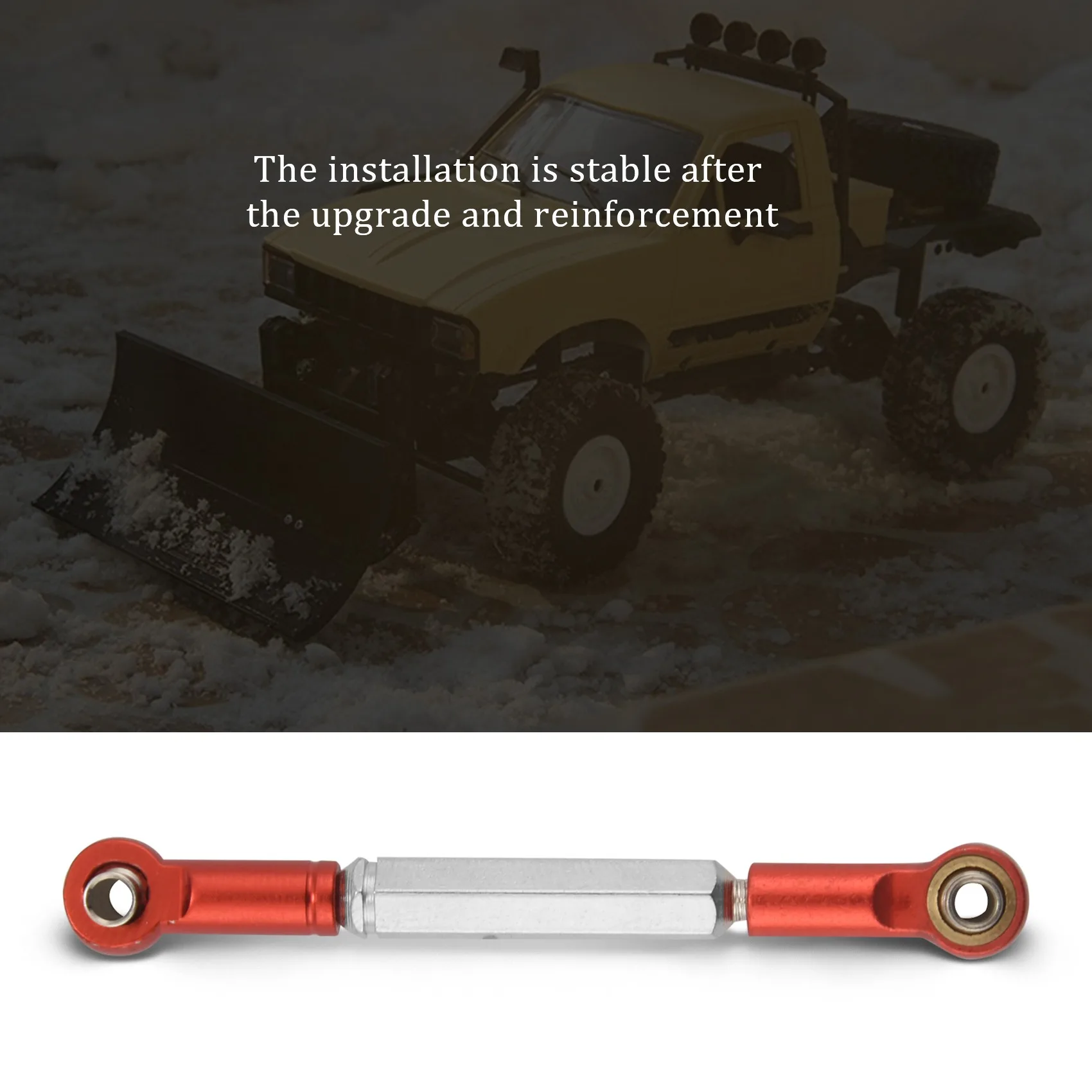 JY-For WPL B1 B-1 B14 B-14 B24 B-24 C14 1/16 RC Car Spare Parts Upgrade Metal Pull Rod Steering Pull Rod Servo Rod Pull Rod Base