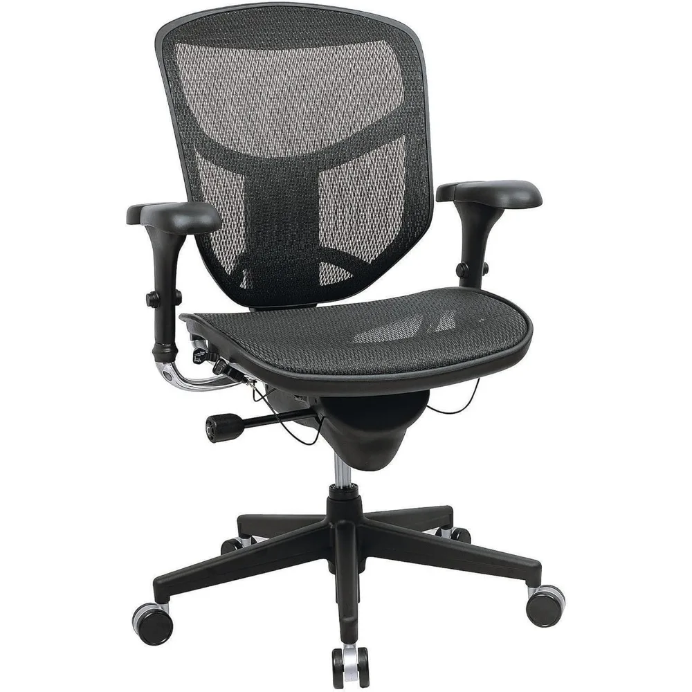 Quantum série ergonômica Mid-Back Mesh cadeira, malha preta, 9000